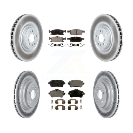 Front Rear Coated Disc Brake Rotors And Semi-Metallic Pads Kit For Mercedes-Benz GLE400 KGF-104093