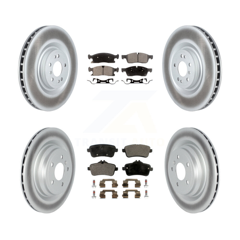 Front Rear Coated Disc Brake Rotors And Semi-Metallic Pads Kit For Mercedes-Benz GLE400 KGF-104094