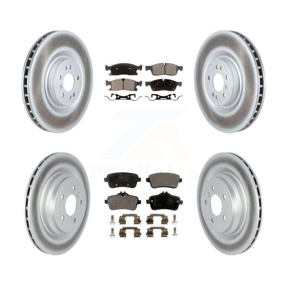 Front Rear Coated Disc Brake Rotors And Semi-Metallic Pads Kit For Mercedes-Benz GLE400 KGF-104094