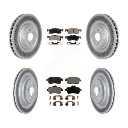 Front Rear Coated Disc Brake Rotors And Semi-Metallic Pads Kit For Mercedes-Benz GLE400 KGF-104095