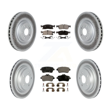 Front Rear Coated Disc Brake Rotors And Semi-Metallic Pads Kit For Mercedes-Benz GLE400 KGF-104096