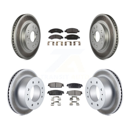 Front Rear Coat Brake Rotors Semi-Metallic Pad Kit For 11 Chevrolet Silverado 1500 Hybrid KGF-104097
