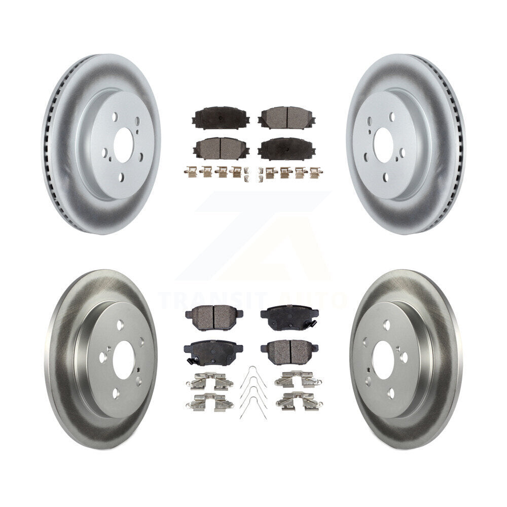 Front Rear Coat Brake Rotors Semi-Metallic Pad Kit For 2019 Toyota Prius Prime From 05 19 KGF-104098