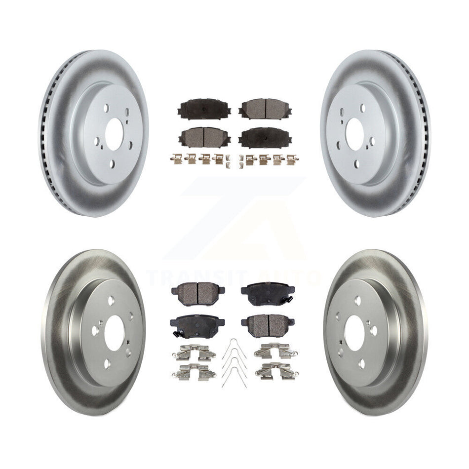 Front Rear Coat Brake Rotors Semi-Metallic Pad Kit For 2019 Toyota Prius Prime From 05 19 KGF-104098