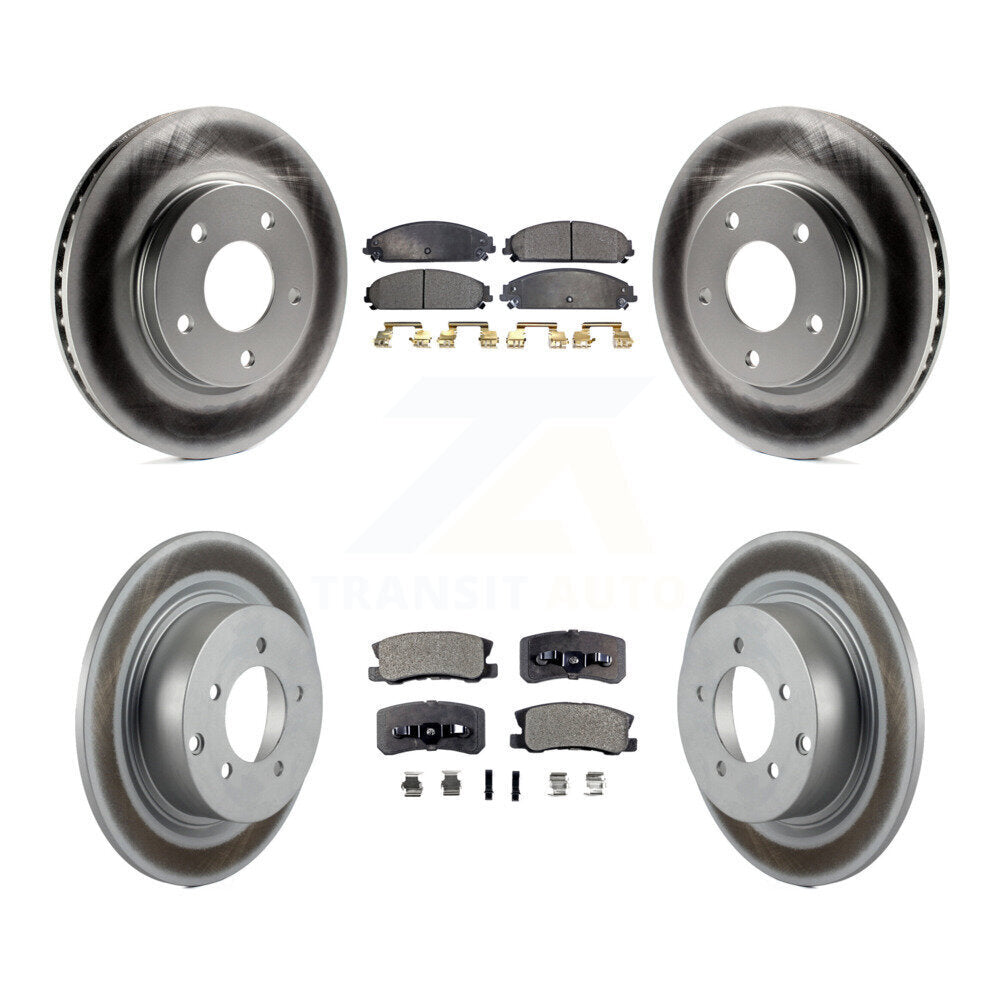 Front Rear Coat Disc Brake Rotors Semi-Metallic Pad Kit For 2008-2009 Dodge Caliber SRT-4 KGF-104099