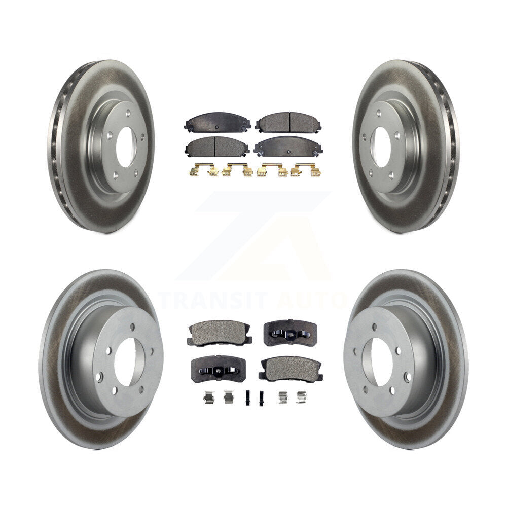 Front Rear Coat Disc Brake Rotors Semi-Metallic Pad Kit For 2008-2009 Dodge Caliber SRT-4 KGF-104100