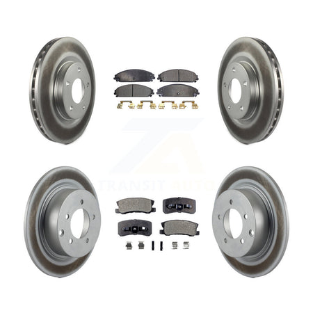 Front Rear Coat Disc Brake Rotors Semi-Metallic Pad Kit For 2008-2009 Dodge Caliber SRT-4 KGF-104100