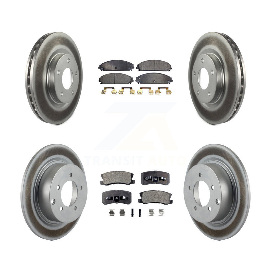 Front Rear Coat Disc Brake Rotors Semi-Metallic Pad Kit For 2008-2009 Dodge Caliber SRT-4 KGF-104100