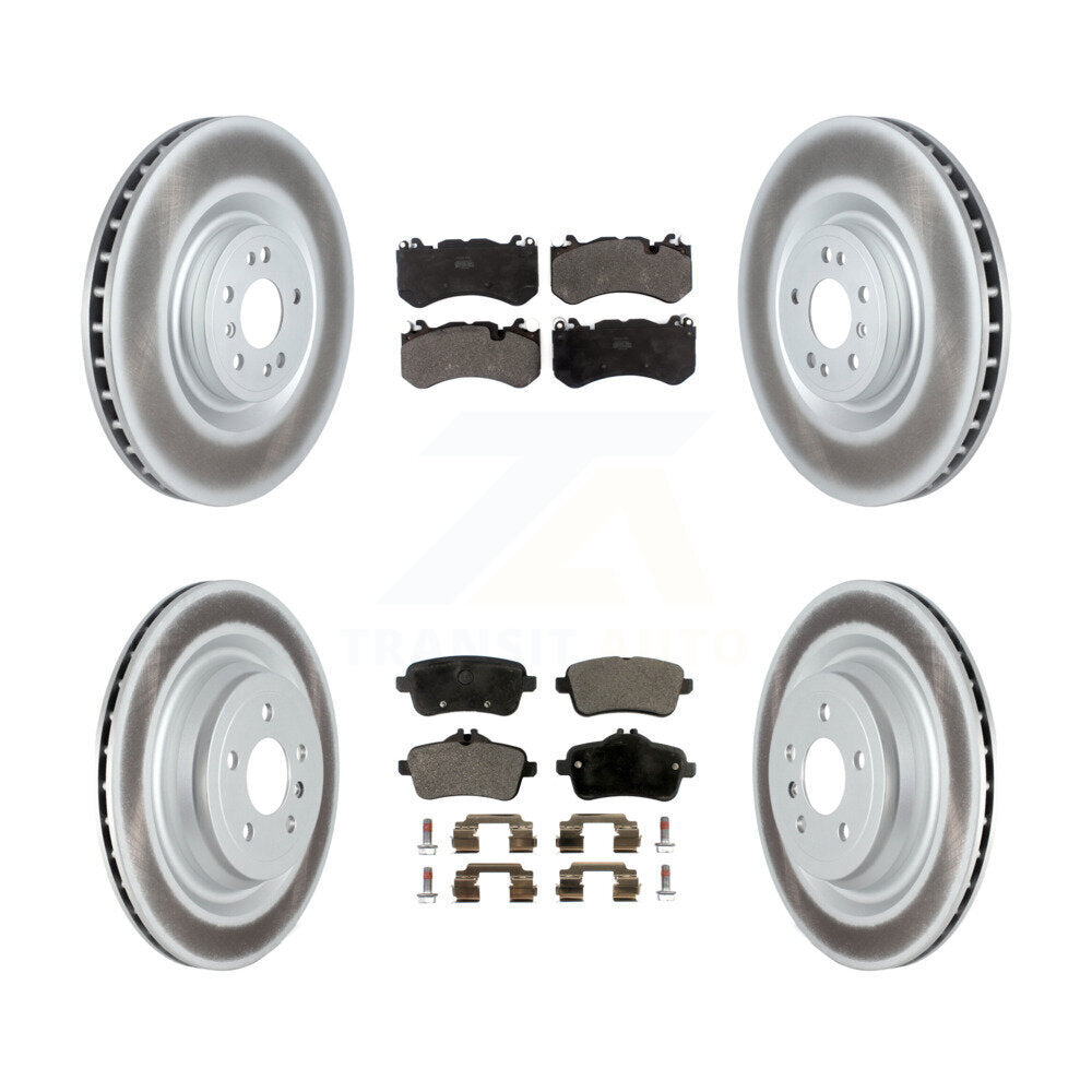 Front Rear Coated Disc Brake Rotors And Semi-Metallic Pads Kit For Mercedes-Benz ML63 AMG KGF-104103