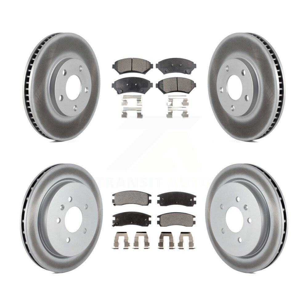 Front Rear Coat Brake Rotors Semi-Metallic Pad Kit For Cadillac Seville With Vented Rotor KGF-104107