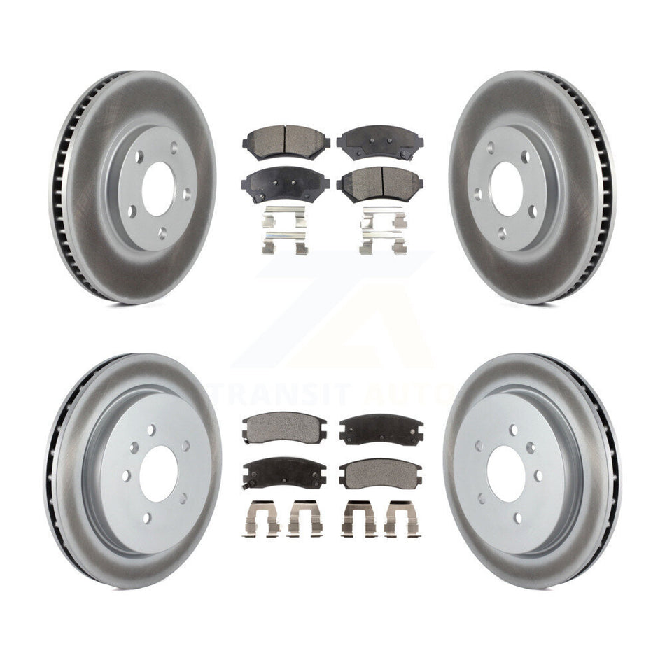 Front Rear Coat Brake Rotors Semi-Metallic Pad Kit For Cadillac Seville With Vented Rotor KGF-104107