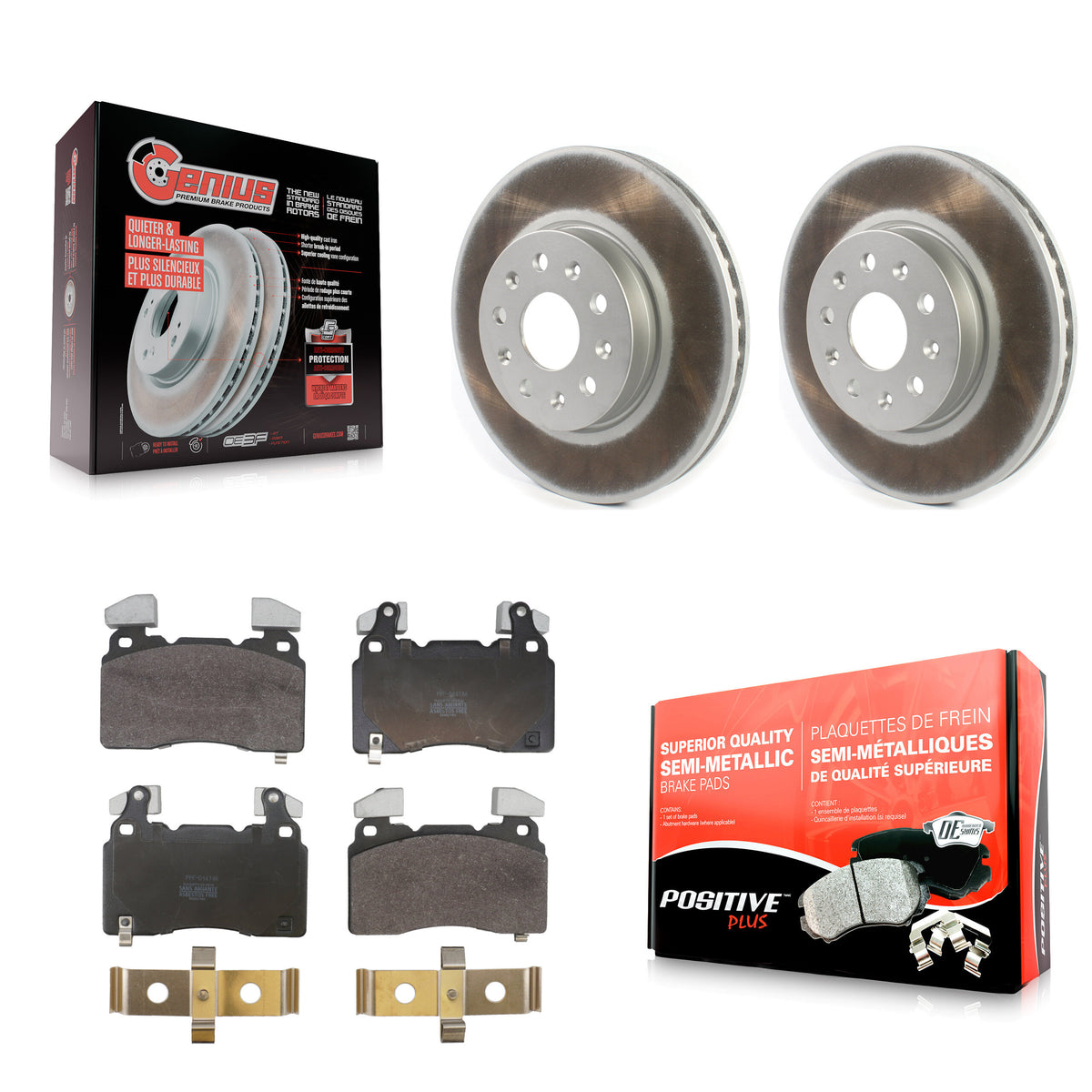 Front Coated Disc Brake Rotor And Semi-Metallic Pad Kit For Cadillac CTS Chevrolet Camaro KGF-104128