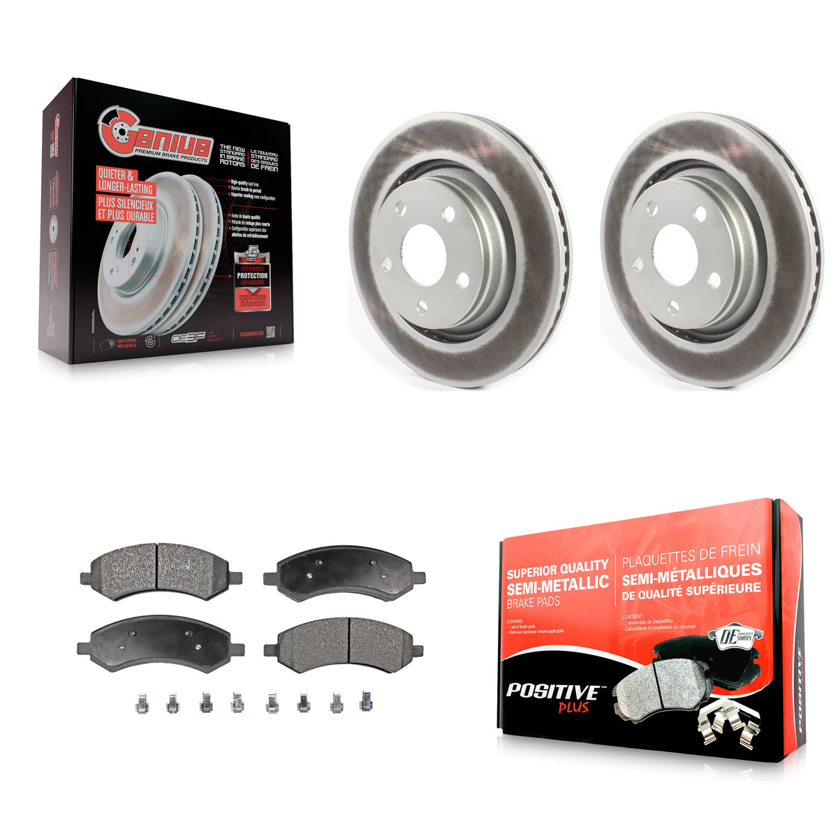 Front Coated Disc Brake Rotors And Semi-Metallic Pads Kit For Jeep Wrangler JK KGF-104139