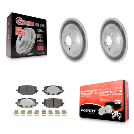 Rear Coated Disc Brake Rotors And Semi-Metallic Pads Kit For 2023-2024 Honda Pilot KGF-104150
