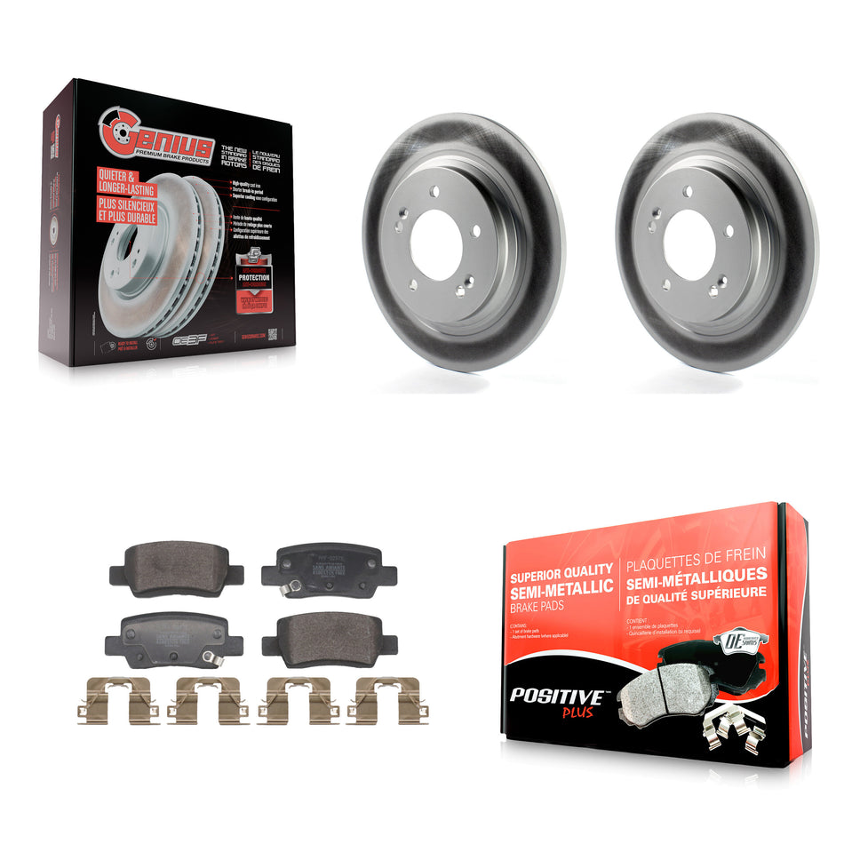 Rear Coat Brake Rotors Semi-Metallic Pad Kit For Hyundai Kona With Electric Parking KGF-104166