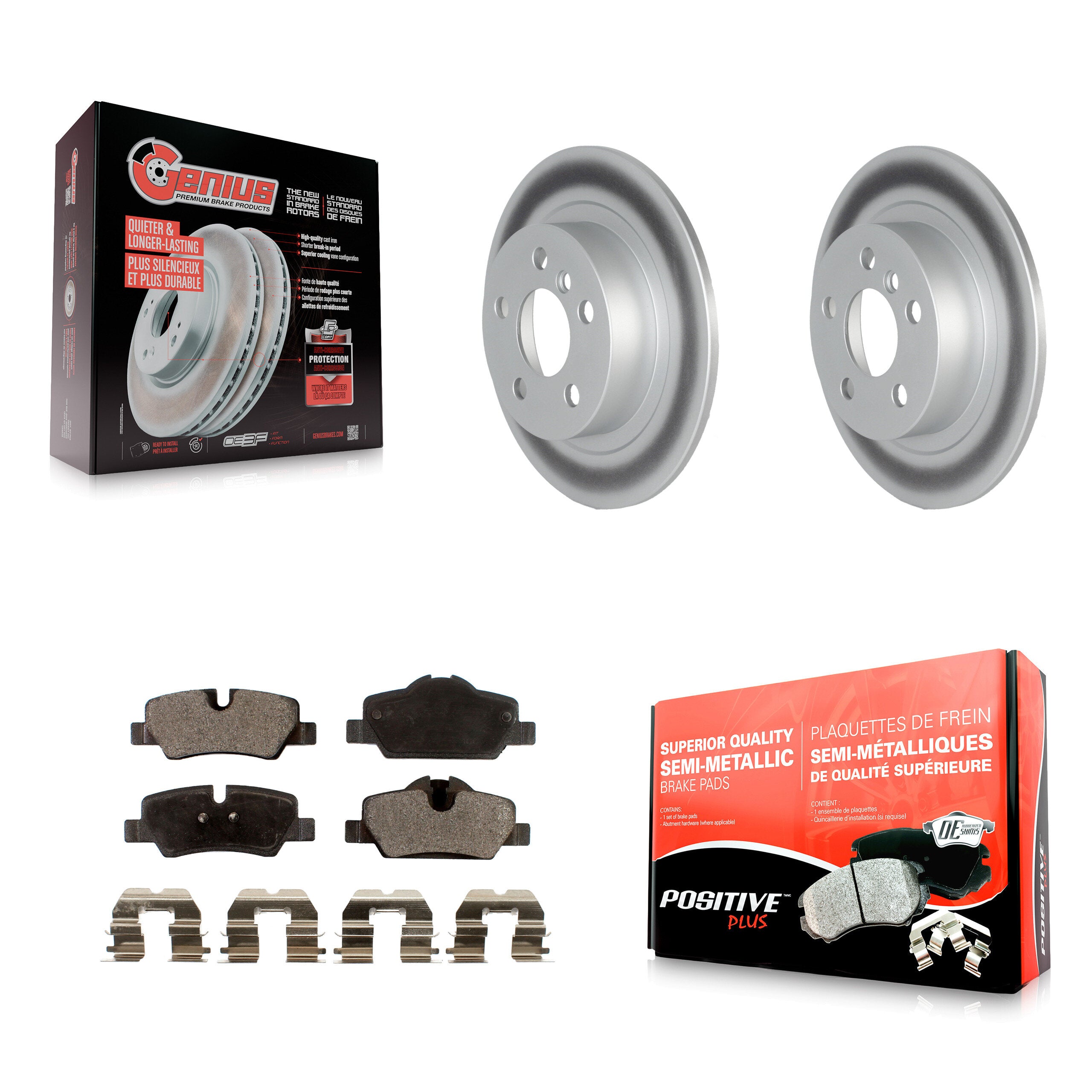 Rear Coated Brake Rotors Semi-Metallic Pad Kit For Mini Cooper BATTERY EV (EV BEV) engine KGF-104167