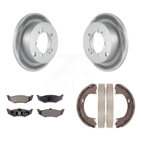 Rear Disc Coated Rotors Semi-Metallic Pads And Parking Brake Shoes Kit For Dodge Stratus KGF-104183