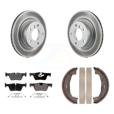 Rear Disc Coated Rotors Semi-Metallic Pads And Parking Brake Shoes Kit For BMW 328i KGF-104194