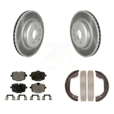 Rear Disc Coated Rotors Semi-Metallic Pads And Parking Shoes Kit For 2011 BMW 550i xDrive KGF-104195