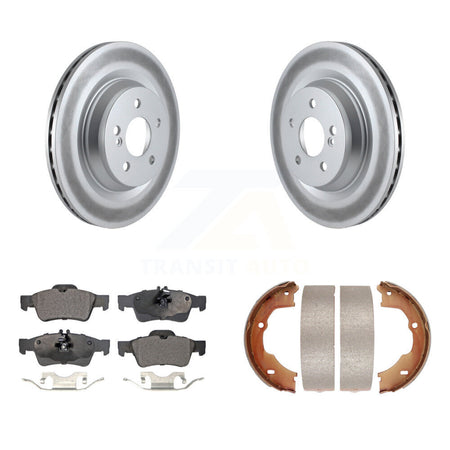 Rear Disc Coated Rotors Semi-Metallic Pads And Parking Shoes Kit For Mercedes-Benz SL550 KGF-104197