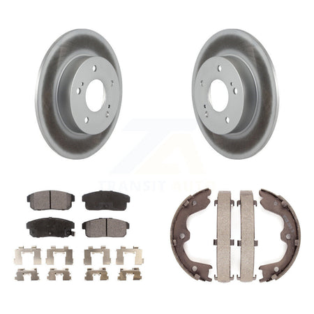 Rear Disc Coated Rotors Semi-Metallic Pads Parking Brake Shoes Kit For 2003 Nissan Maxima KGF-104205