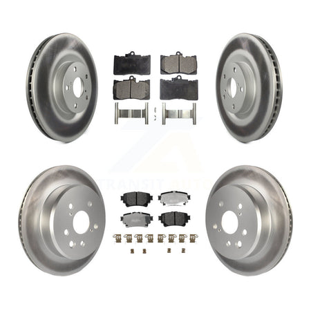 Front Rear Coated Brake Rotor Semi-Metallic Pad Kit (6Pc) For 2021 Lexus IS350 RC350 Base KGF-104210