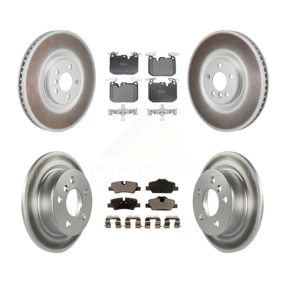 Front Rear Coated Disc Brake Rotors And Semi-Metallic Pads Kit (6Pc) For Mini Cooper KGF-104211