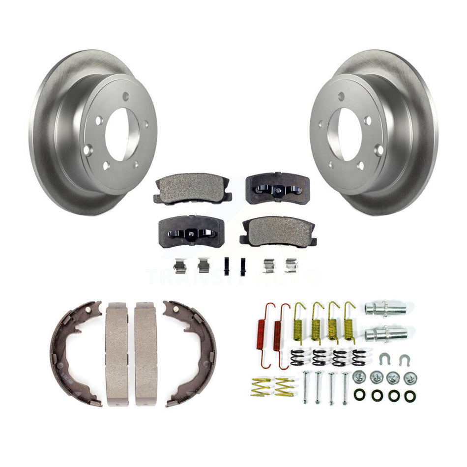 Rear Disc Coated Rotors Semi-Metallic Pads Parking Shoes & Hardware Kit For Jeep Patriot KGF-104260