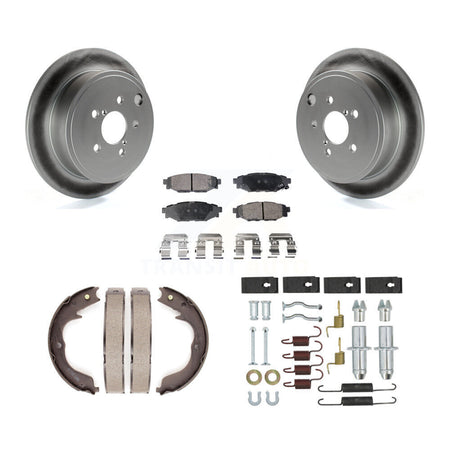 Rear Disc Coated Rotors Semi-Metallic Pads Parking Shoes Hardware Kit For Subaru Impreza KGF-104269