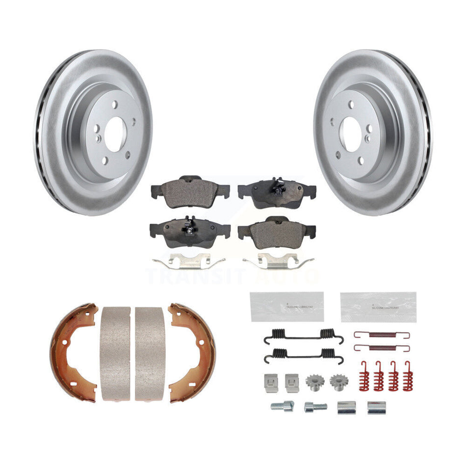 Rear Disc Coated Rotors Semi-Metallic Pads Parking Brake Shoes And Hardware Kit For KGF-104271