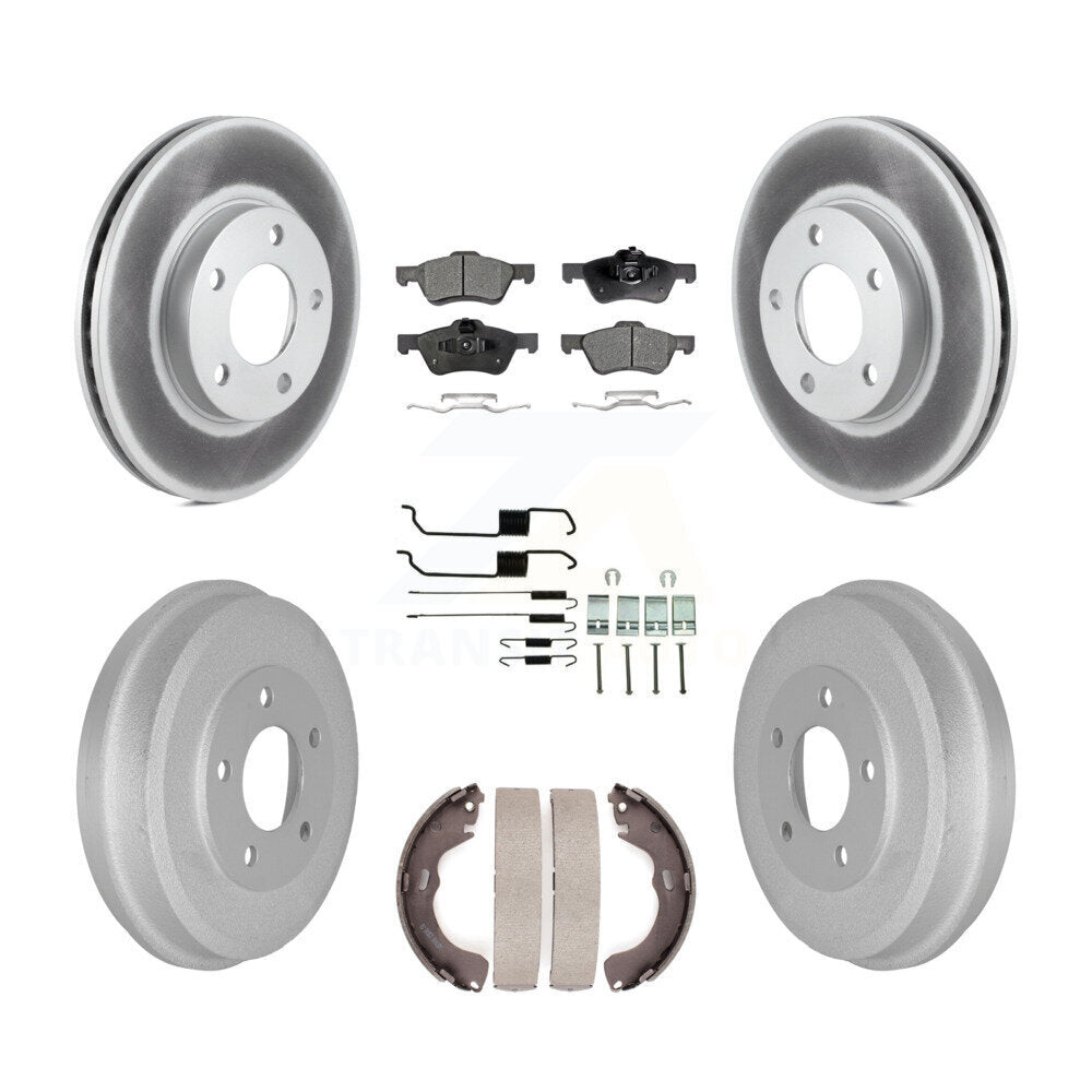 Front Rear Coated Disc Brake Rotor Semi-Metallic Pad & Drum Kit (7Pc) For Mercury Mariner KGF-104277