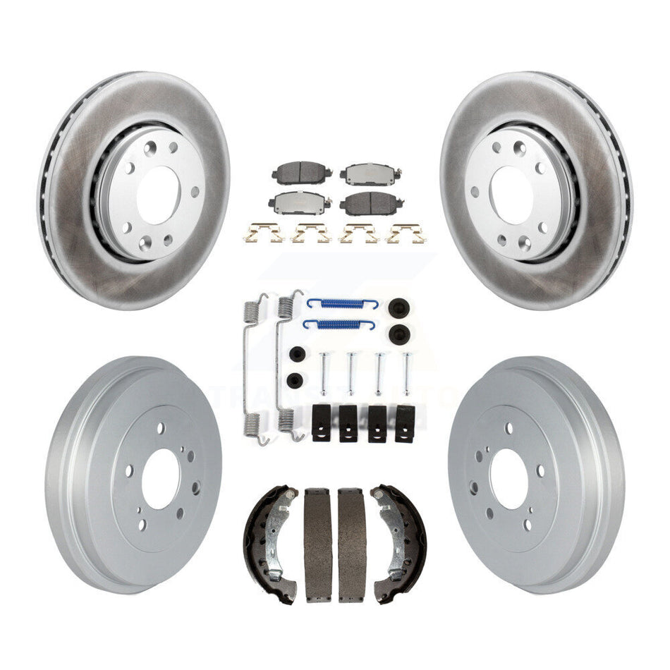 Front Rear Coat Brake Rotors Semi-Metallic Pad Drum Kit (7Pc) For 2020-2022 Nissan Sentra KGF-104278