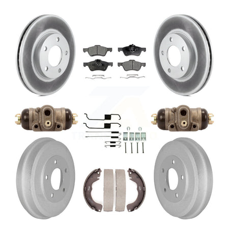 Front Rear Coated Disc Brake Rotor Semi-Metallic Pad & Drum Kit (9Pc) For Mercury Mariner KGF-104283