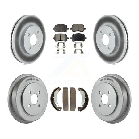 Front Rear Coated Brake Rotors Semi-Metallic Pad Drum Kit For Pontiac G5 Disc rear brakes KGF-104288