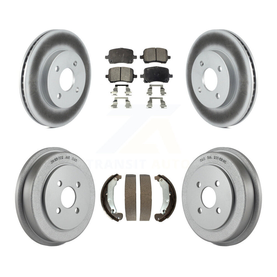 Front Rear Coated Brake Rotors Semi-Metallic Pad Drum Kit For Pontiac G5 Disc rear brakes KGF-104288
