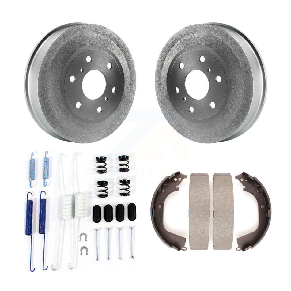 Rear Coated Brake Drum Shoes Spring Kit For 2010-2013 Chevrolet Silverado 1500 GMC Sierra KGN-100085