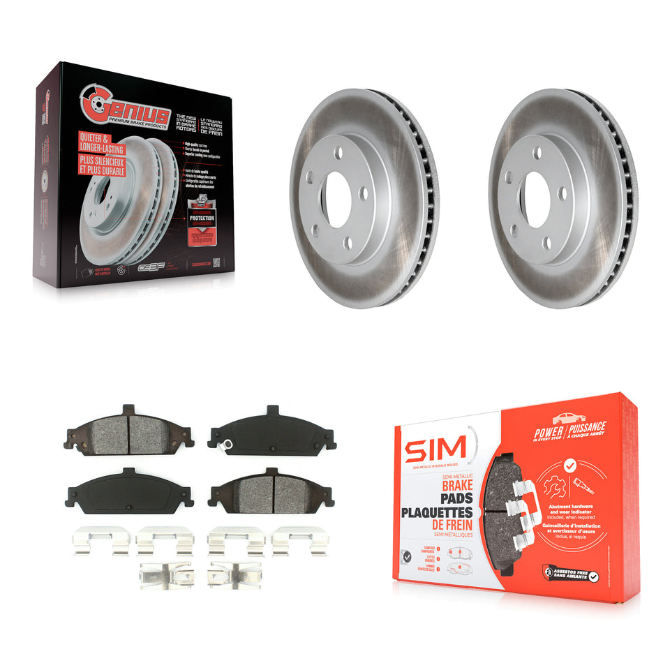 Front Coated Disc Brake Rotors And Semi-Metallic Pads Kit For Chevrolet Pontiac Grand Am Malibu Oldsmobile Alero Classic Cutlass KGS-100009