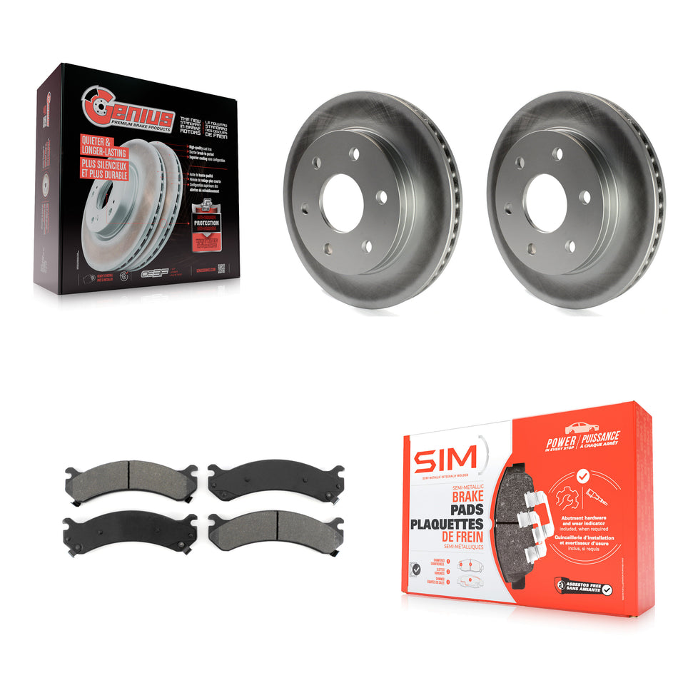 Front Coated Disc Brake Rotors And Semi-Metallic Pads Kit For 2006-2006 Chevrolet Express 2500 GMC Savana KGS-100012