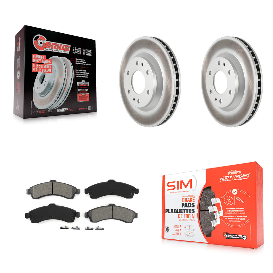 Front Coated Disc Brake Rotors And Semi-Metallic Pads Kit For Chevrolet Trailblazer GMC Envoy Buick Rainier Oldsmobile Bravada Isuzu Ascender KGS-100018