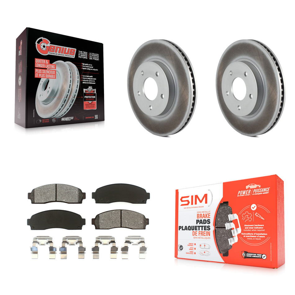 Front Coated Disc Brake Rotors And Semi-Metallic Pads Kit For Saturn Vue Chevrolet Equinox Pontiac Torrent KGS-100022
