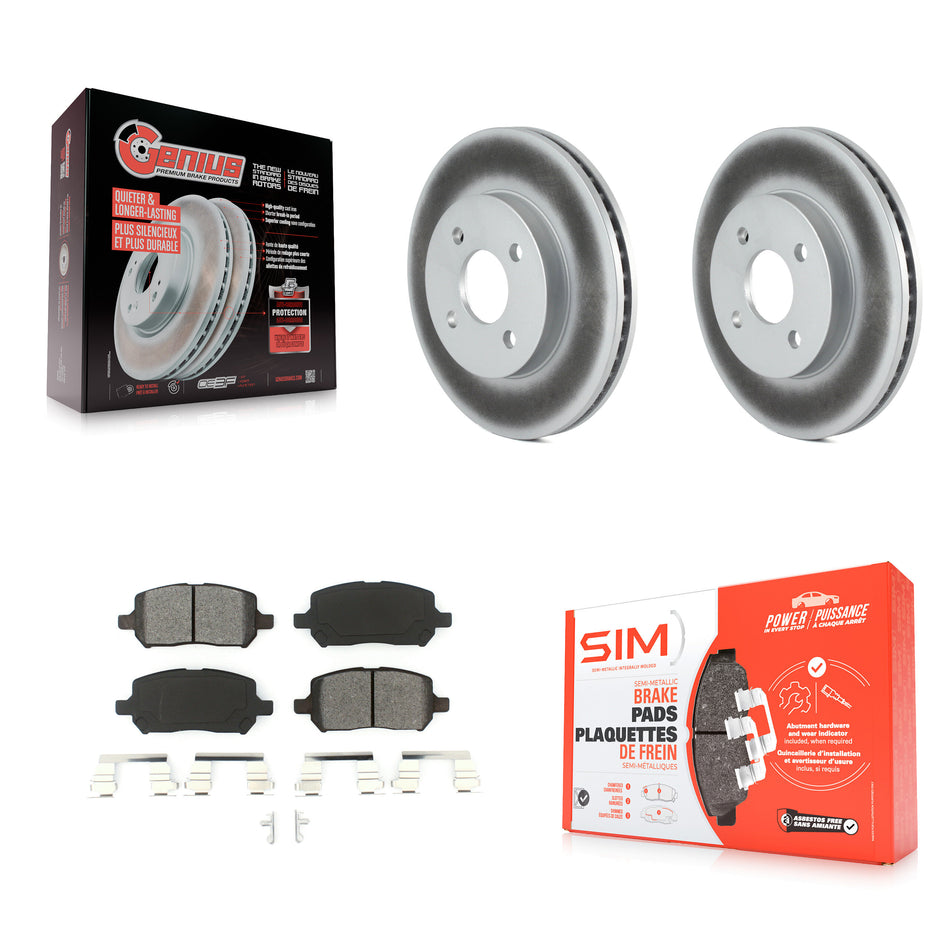 Front Coated Disc Brake Rotors And Semi-Metallic Pads Kit For Chevrolet Cobalt Saturn Ion Pontiac G5 Pursuit KGS-100024