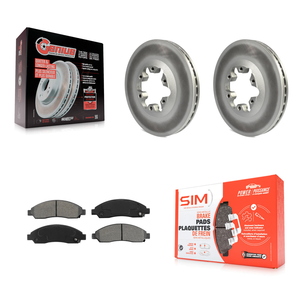 Front Coated Disc Brake Rotors And Semi-Metallic Pads Kit For Chevrolet Colorado GMC Canyon Isuzu i-290 i-280 i-370 i-350 KGS-100031