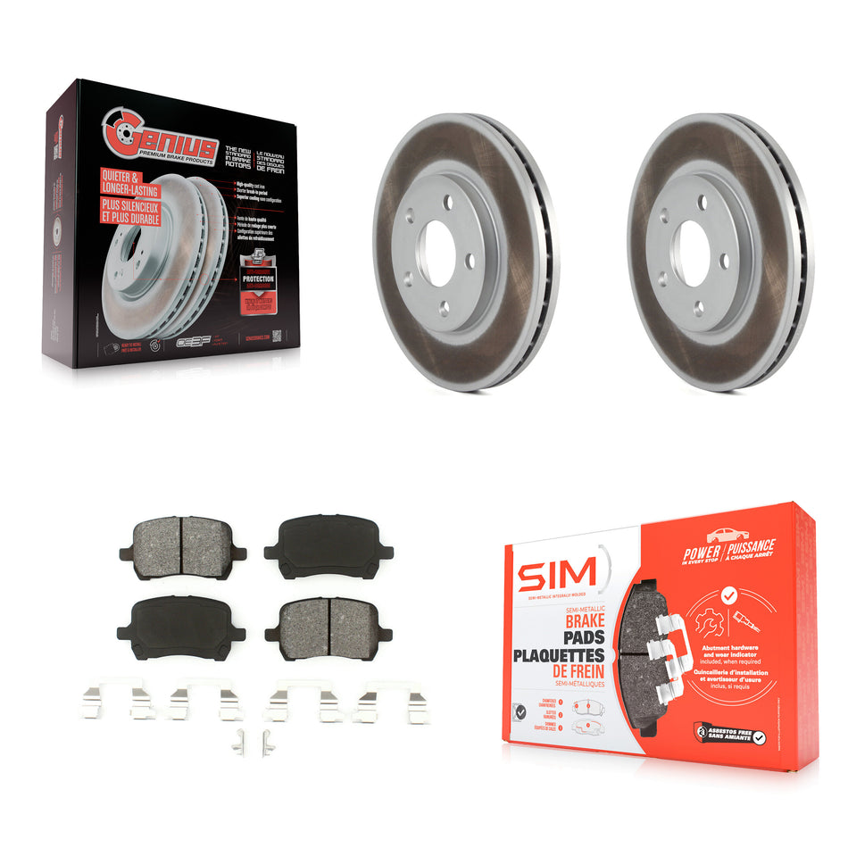 Front Coated Disc Brake Rotors And Semi-Metallic Pads Kit For Chevrolet Malibu Pontiac G6 KGS-100033