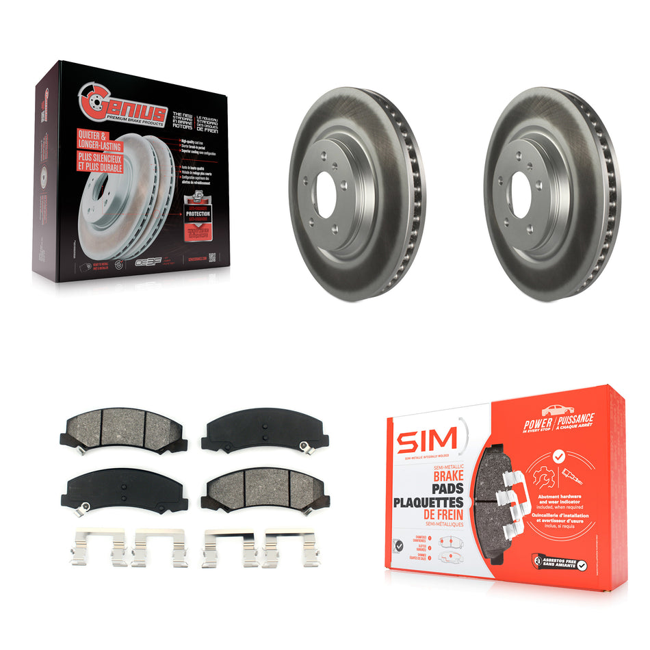 Front Coated Disc Brake Rotors And Semi-Metallic Pads Kit For Chevrolet Buick Lucerne Impala Cadillac DTS Limited LaCrosse Allure KGS-100043