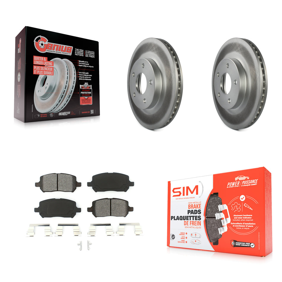 Front Coated Disc Brake Rotors And Semi-Metallic Pads Kit For Chevrolet Cobalt Pontiac G5 KGS-100046