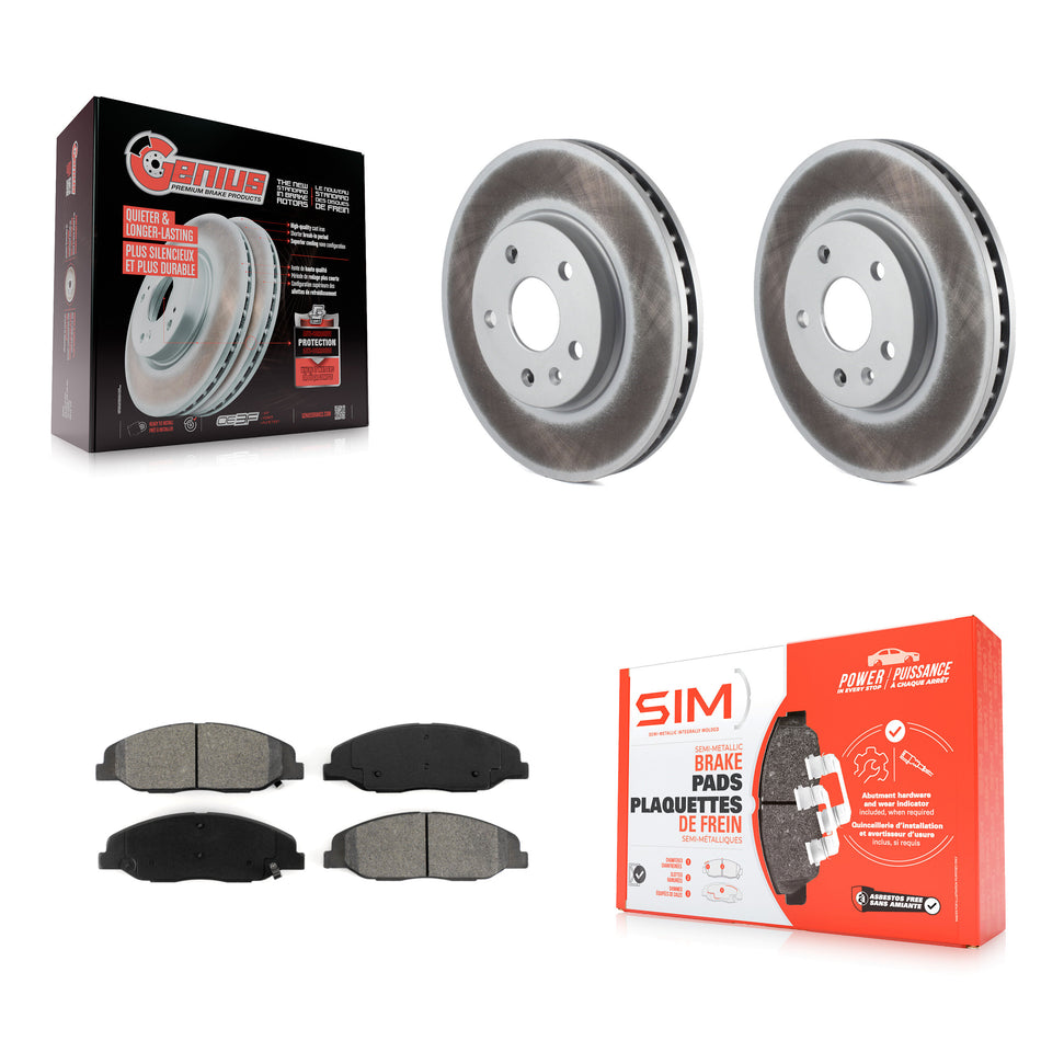 Front Coated Disc Brake Rotors And Semi-Metallic Pads Kit For Cadillac CTS KGS-100050