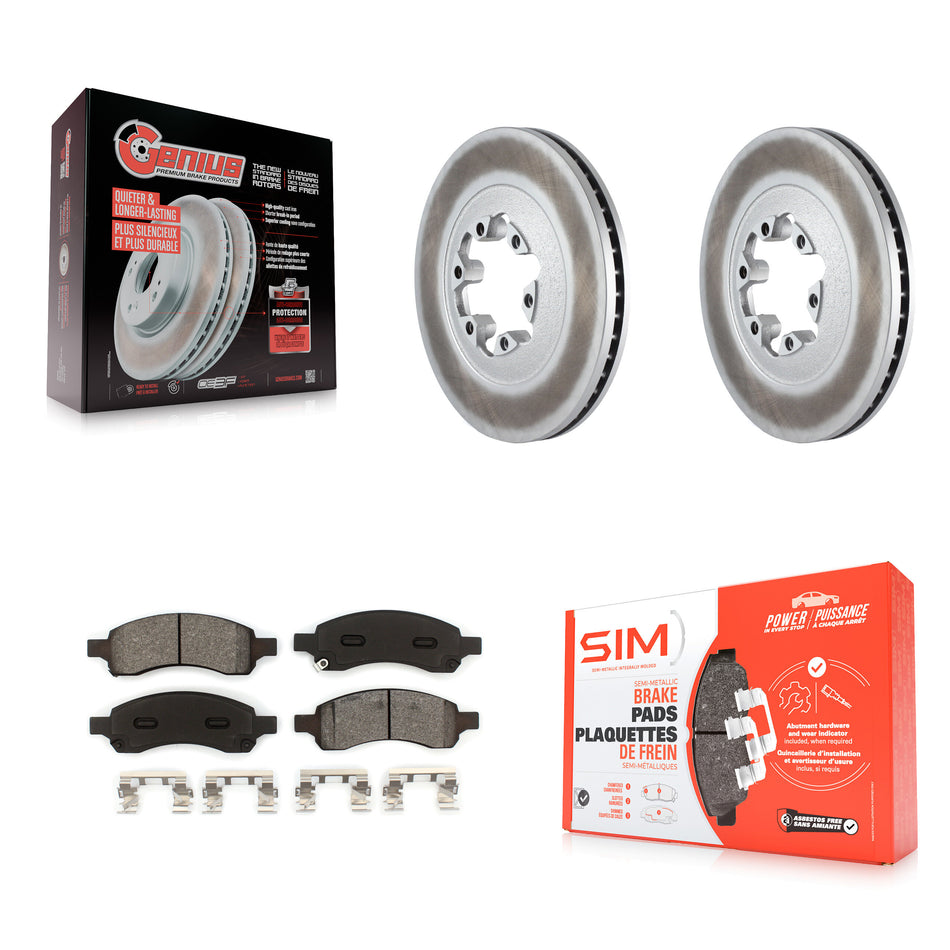 Front Coated Disc Brake Rotors And Semi-Metallic Pads Kit For Chevrolet Colorado GMC Canyon KGS-100051
