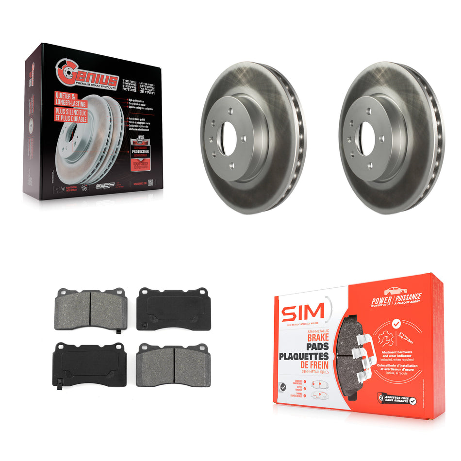 Front Coated Disc Brake Rotors And Semi-Metallic Pads Kit For Cadillac ATS KGS-100063