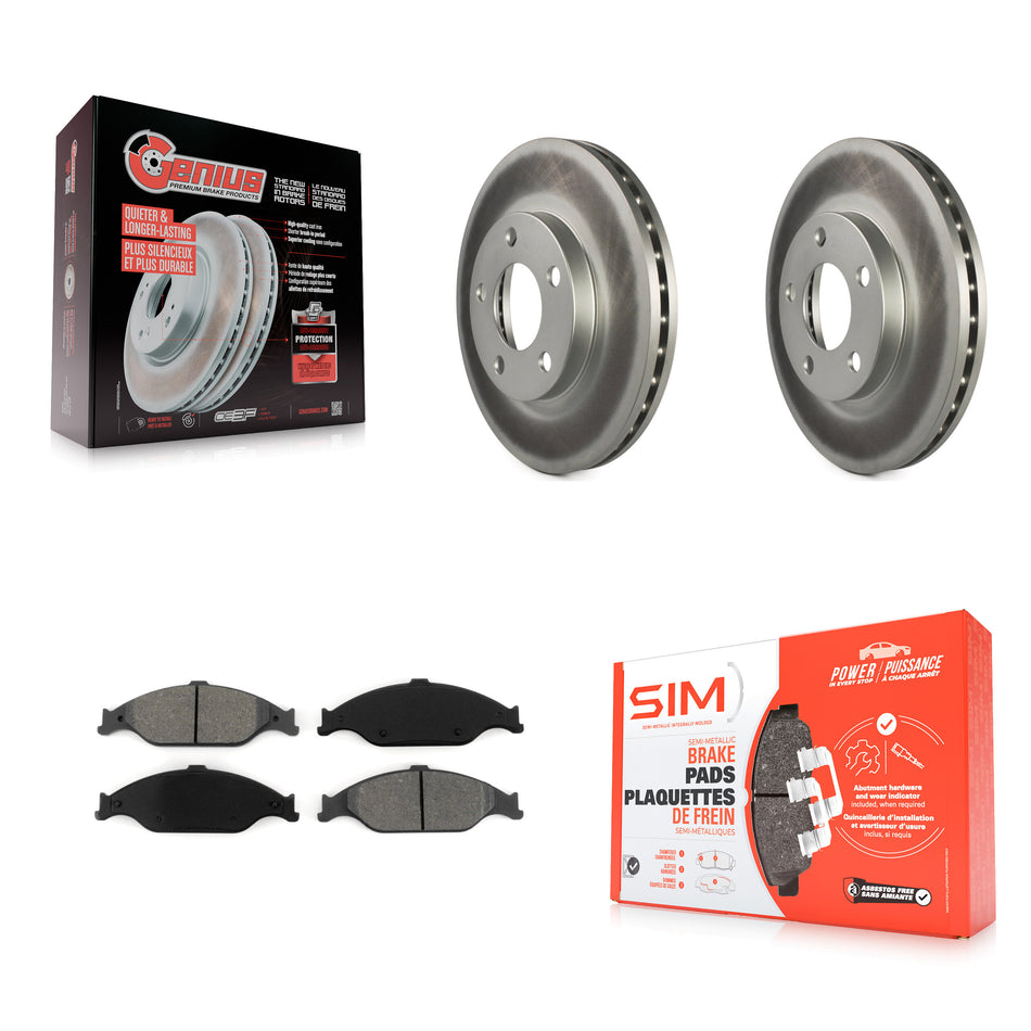 Front Coated Disc Brake Rotors And Semi-Metallic Pads Kit For Ford Mustang KGS-100069