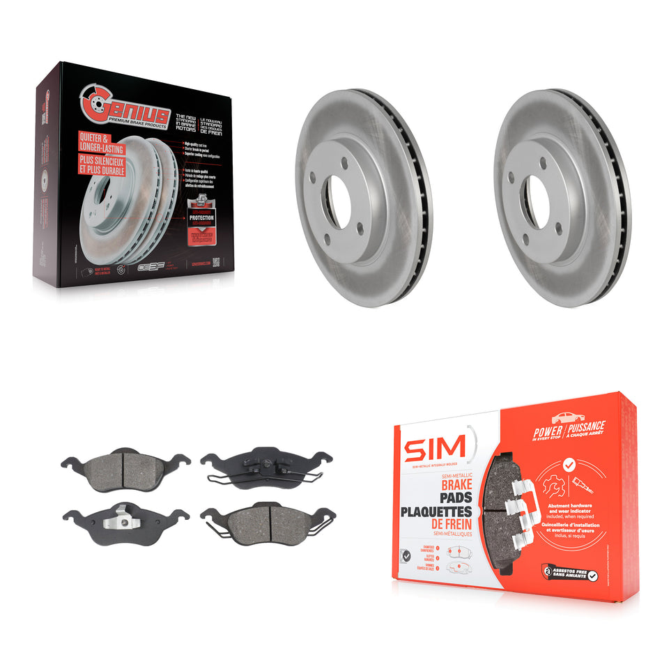 Front Coated Disc Brake Rotors And Semi-Metallic Pads Kit For Ford Focus KGS-100078